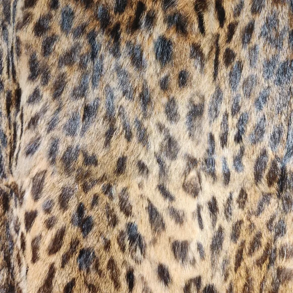 Leopard Print Rabbit Fur Coat Vintage LARGE